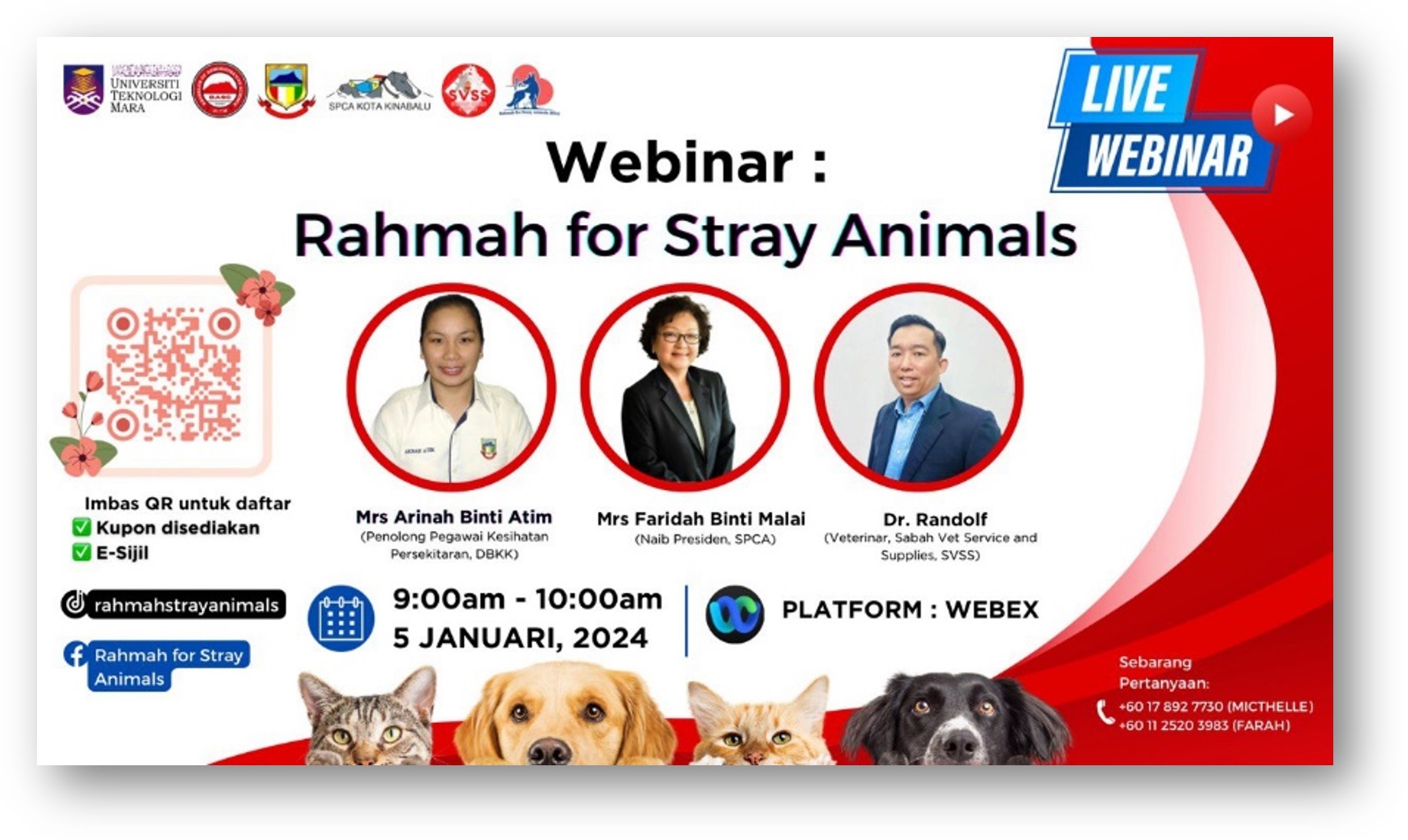 Live Webinar : Rahmah for Stray Animal - 05 Januari 2024